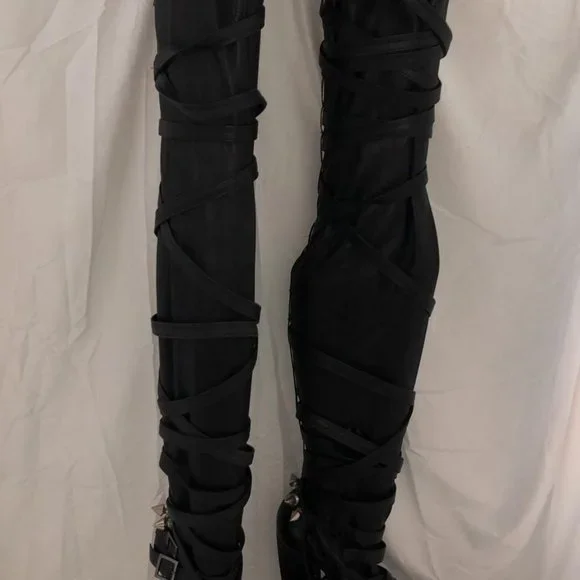 Actual RUNWAY Rare ❤️Nicholas Kirkwood X Rodarte Over Knee Thigh High Heel Boots - Picture 6 of 17